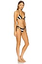 view 2 of 3 Maxine Rope Trim Mini Triangle Bikini in Black & Cream Stripe