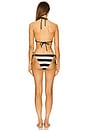 view 3 of 3 Maxine Rope Trim Mini Triangle Bikini in Black & Cream Stripe