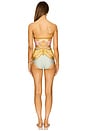 view 4 of 5 Maxine Chain Trim Bandeau One Piece in Gold Paisley