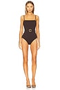 view 2 of 5 Acacia Textured Bandeau One Piece in Chocolate