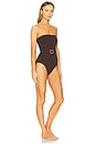 view 3 of 5 Acacia Textured Bandeau One Piece in Chocolate