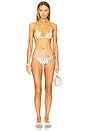 view 1 of 3 Everley Ring Tie Bikini in Yellow Watercolor Floral in Yellow Watercolour Floral