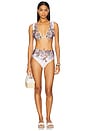 view 1 of 3 Rhiannon Wide Shoulder Bikini Set in Cream Multi Paisley