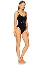 view 2 of 3 Rhiannon Velvet Scoop One Piece Swimsuit in Black