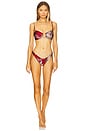 view 2 of 5 Rhiannon Knot Trim Bikini Set in Red Multi Paisley