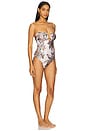 view 3 of 4 Rhiannon Knot Trim One Piece Swimsuit in Cream Multi Paisley
