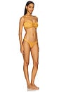 view 3 of 4 Lucky Bandeau Flower Bikini Set in Toffee