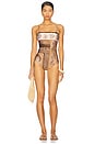 view 2 of 4 Lucky Bandeau One Piece Swimsuit in Chocolate Bandana