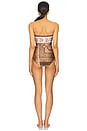 view 4 of 4 Lucky Bandeau One Piece Swimsuit in Chocolate Bandana