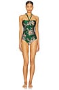 view 1 of 3 Rhiannon Wide Link One Piece Swimsuit in Teal Multi Paisley