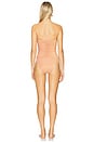 view 4 of 5 Coco Metallic Drape Bow One Piece Swimsuit in Shell Pink