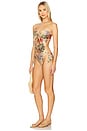 view 1 of 6 Coco Scarf Tie One Piece Swimsuit in Tan Multi Floral