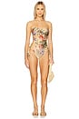 view 2 of 6 Coco Scarf Tie One Piece Swimsuit in Tan Multi Floral