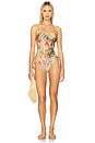 view 3 of 6 Coco Scarf Tie One Piece Swimsuit in Tan Multi Floral