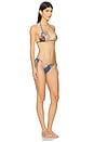 view 2 of 4 Lucky Cotton Mini Triangle Bikini Set in Spliced