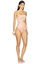 view 3 of 6 Cascadian Scarf Tie One Piece Swimsuit in Pink And Cream Stripe