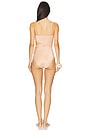 view 5 of 6 Cascadian Scarf Tie One Piece Swimsuit in Pink And Cream Stripe