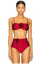 view 1 of 5 Cascadian Flower Bikini Top in Dark Red