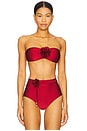 view 2 of 5 Cascadian Flower Bikini Top in Dark Red