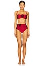 view 5 of 5 Cascadian Flower Bikini Top in Dark Red