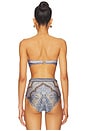 view 3 of 4 Wanderlust Scallop Balconette Bikini Top in Tapestry Blue Multi