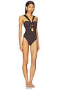 view 2 of 3 Daylight Knot Detail One Piece Swimsuit in Chocolate