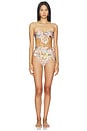 view 4 of 4 Daylight Tie High Waist Bikini Bottom in Patch Multi