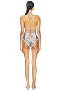 view 3 of 3 Awaken Crochet Keyhole One Piece Swimsuit in Chambray Floral
