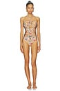 view 1 of 3 Patience Wide Link One Piece Swimsuit in Tan Floral