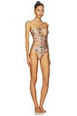 view 2 of 3 Patience Wide Link One Piece Swimsuit in Tan Floral