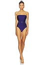 view 1 of 3 Patience Belted Bandeau One Piece Swimsuit in Royal Blue