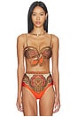 view 2 of 5 Mahon Scarf Tie Bikini Top in Tangerine Paisley