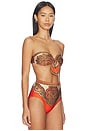 view 3 of 5 Mahon Scarf Tie Bikini Top in Tangerine Paisley