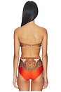 view 4 of 5 Mahon Scarf Tie Bikini Top in Tangerine Paisley