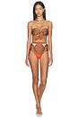 view 5 of 5 Mahon Scarf Tie Bikini Top in Tangerine Paisley