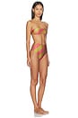 view 3 of 5 Mahon Bandeau Bikini in Chartreuse Pink Stripe