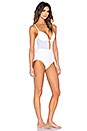 view 2 of 3 Ticking Bonded Tulip One Piece Swimsuit in White
