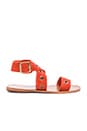 view 1 of 5 Suede Eyelet Flat Sandal in Rust