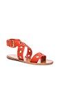 view 2 of 5 Suede Eyelet Flat Sandal in Rust