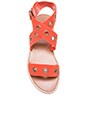 view 4 of 5 Suede Eyelet Flat Sandal in Rust