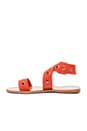 view 5 of 5 Suede Eyelet Flat Sandal in Rust