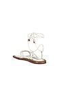 view 3 of 5 Skinny Strap Tie Flat Sandal in White