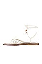 view 5 of 5 Skinny Strap Tie Flat Sandal in White