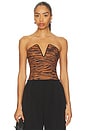 view 1 of 4 Vella Corset Top in Black & Copper
