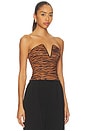 view 2 of 4 Vella Corset Top in Black & Copper