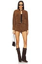 view 5 of 5 x REVOLVE Cropped Hair-on Cowhide Leather Jacket in Camel Suede