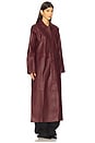 view 3 of 4 Palermo Leather Coat in Burgundy
