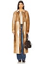 view 1 of 3 Antar Leather Coat in Brown Cowhide