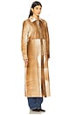view 2 of 3 Antar Leather Coat in Brown Cowhide