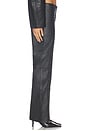 view 4 of 6 Lace Up Pants in Black Leather